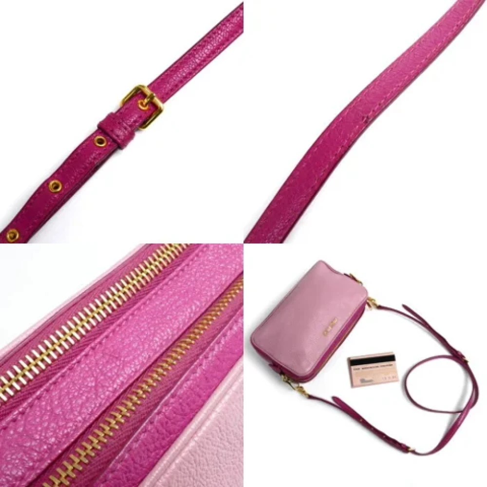 Miu Pre-owned Leather shoulder-bags Pink Dames