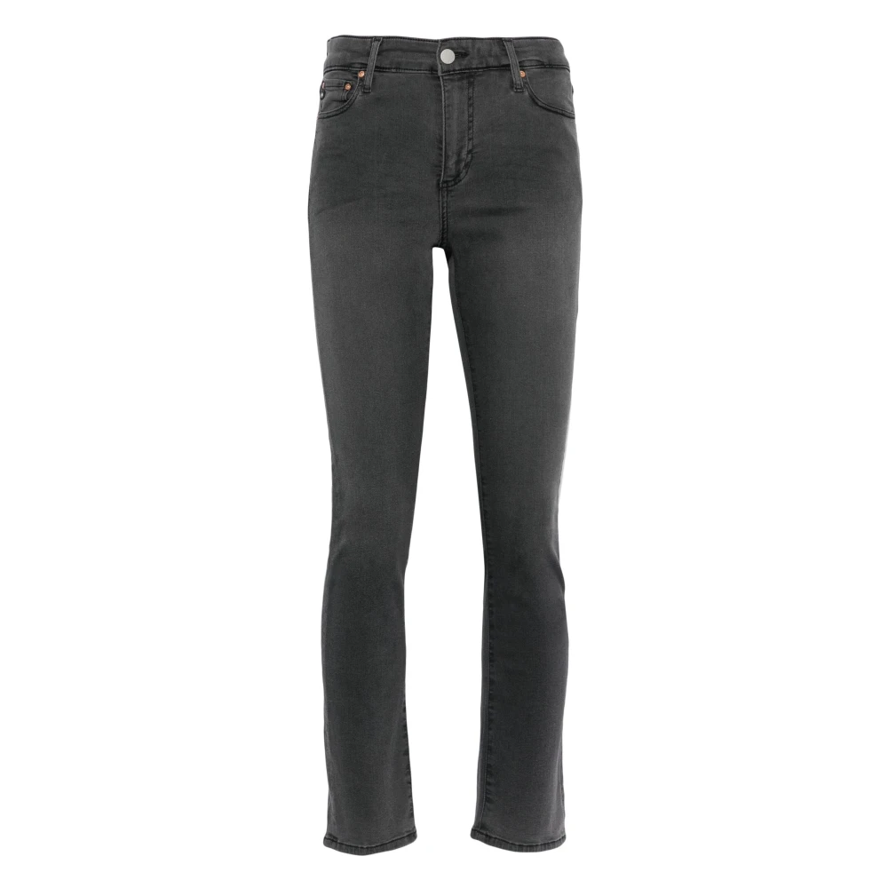 Adriano goldschmied Hoge taille Slim Straight Jeans Gray Dames
