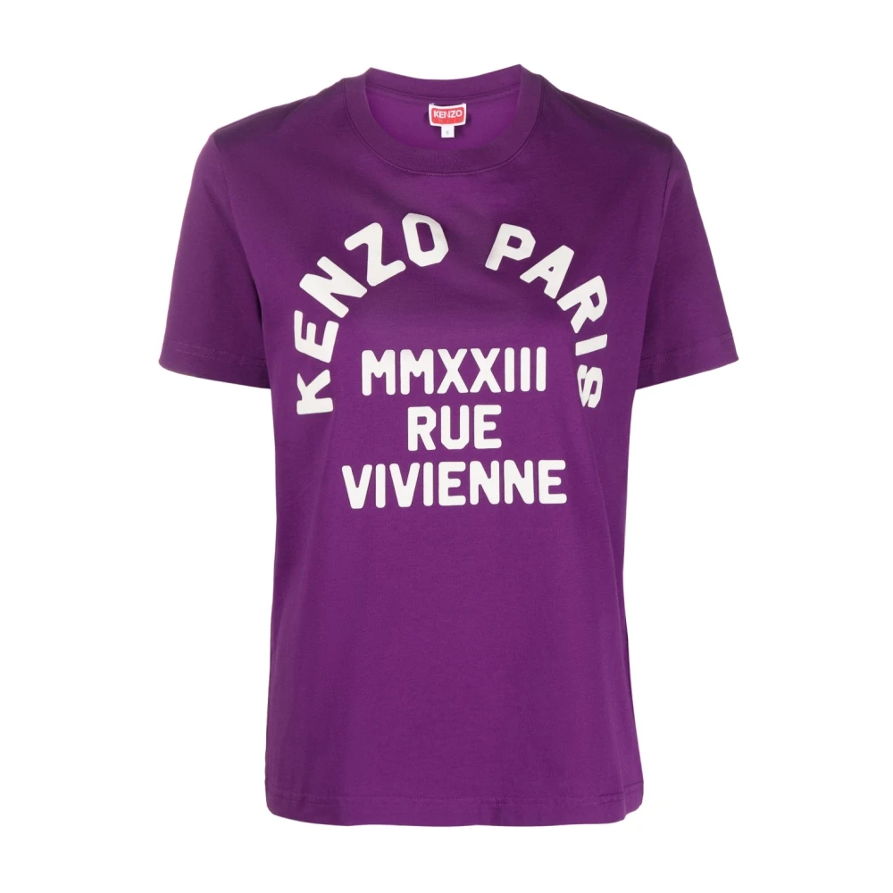Kenzo Paars Logo Print T-Shirt Purple Dames