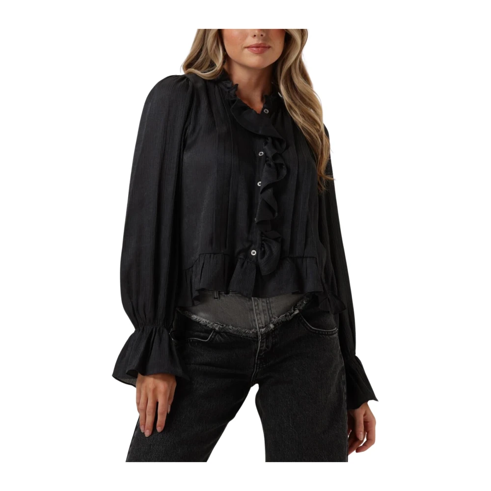 Co'Couture Elegant Melina Frill Shirt Black Dames