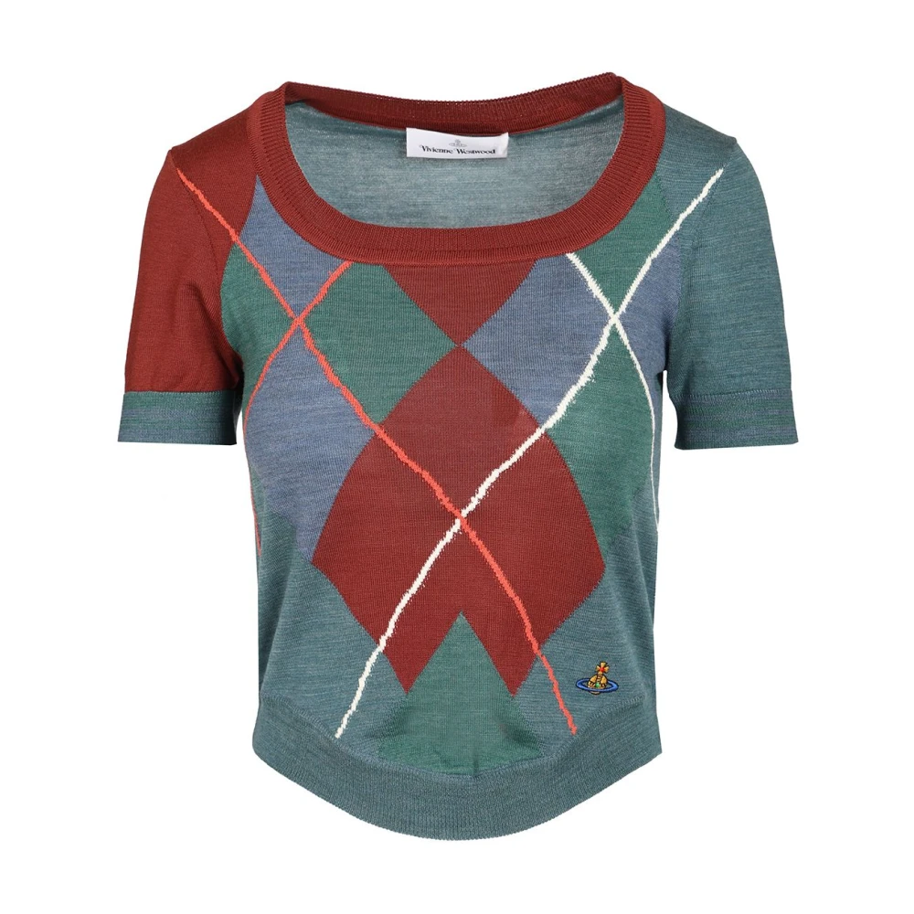 Vivienne Westwood Jersey De Manga Corta Argyle Knitwear Mujer Multicolor M
