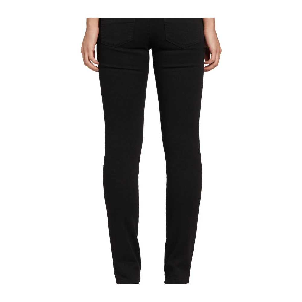 Roberto Cavalli Python-Effect Skinny Jeans met Zichtbare Naden Black Dames