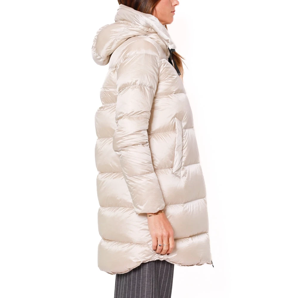 BomBoogie Lange Winterjas met Omslag Kraag Beige Dames