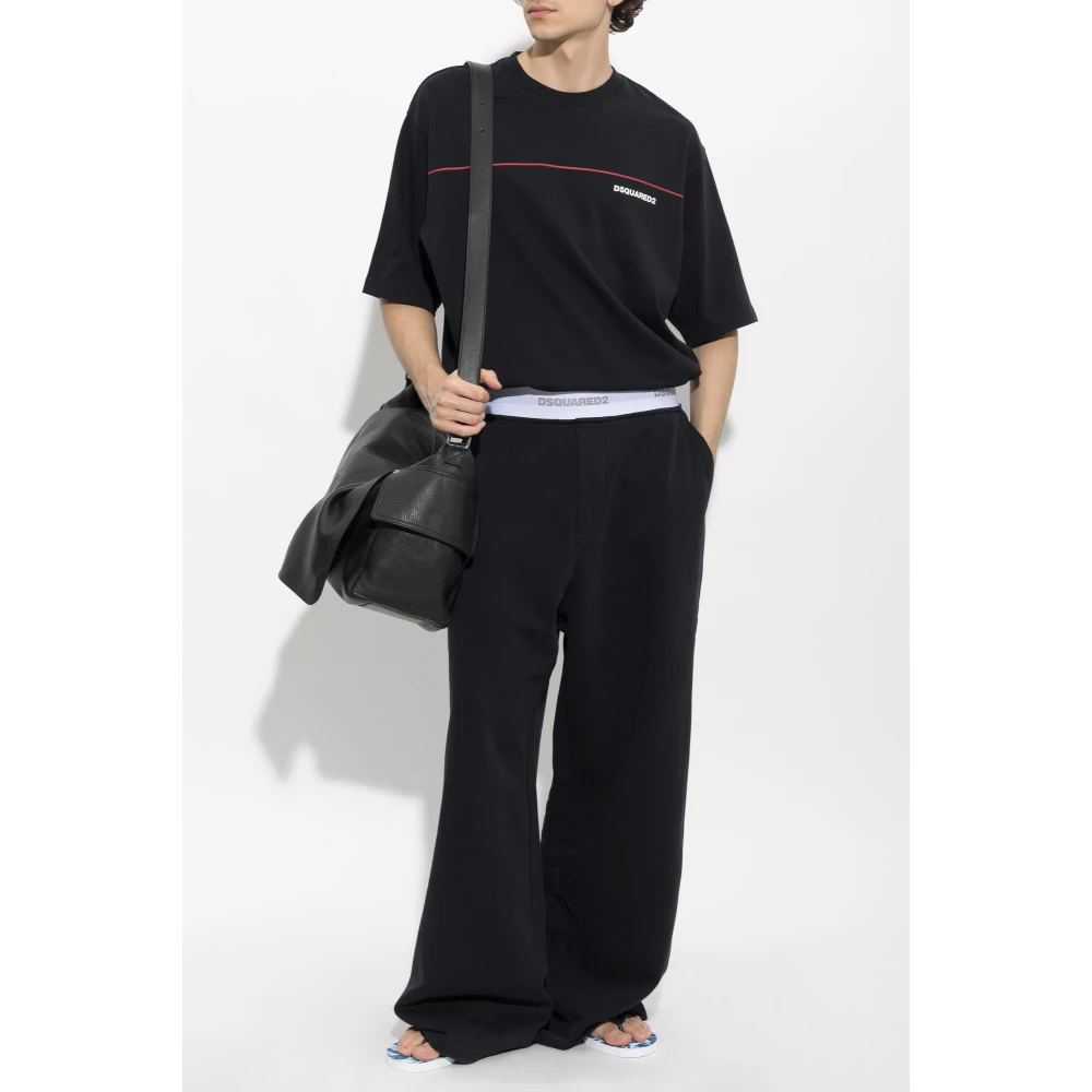 Dsquared2 , T-Shirts, Male, Black, M, T-Shirt With Logo - Image 3
