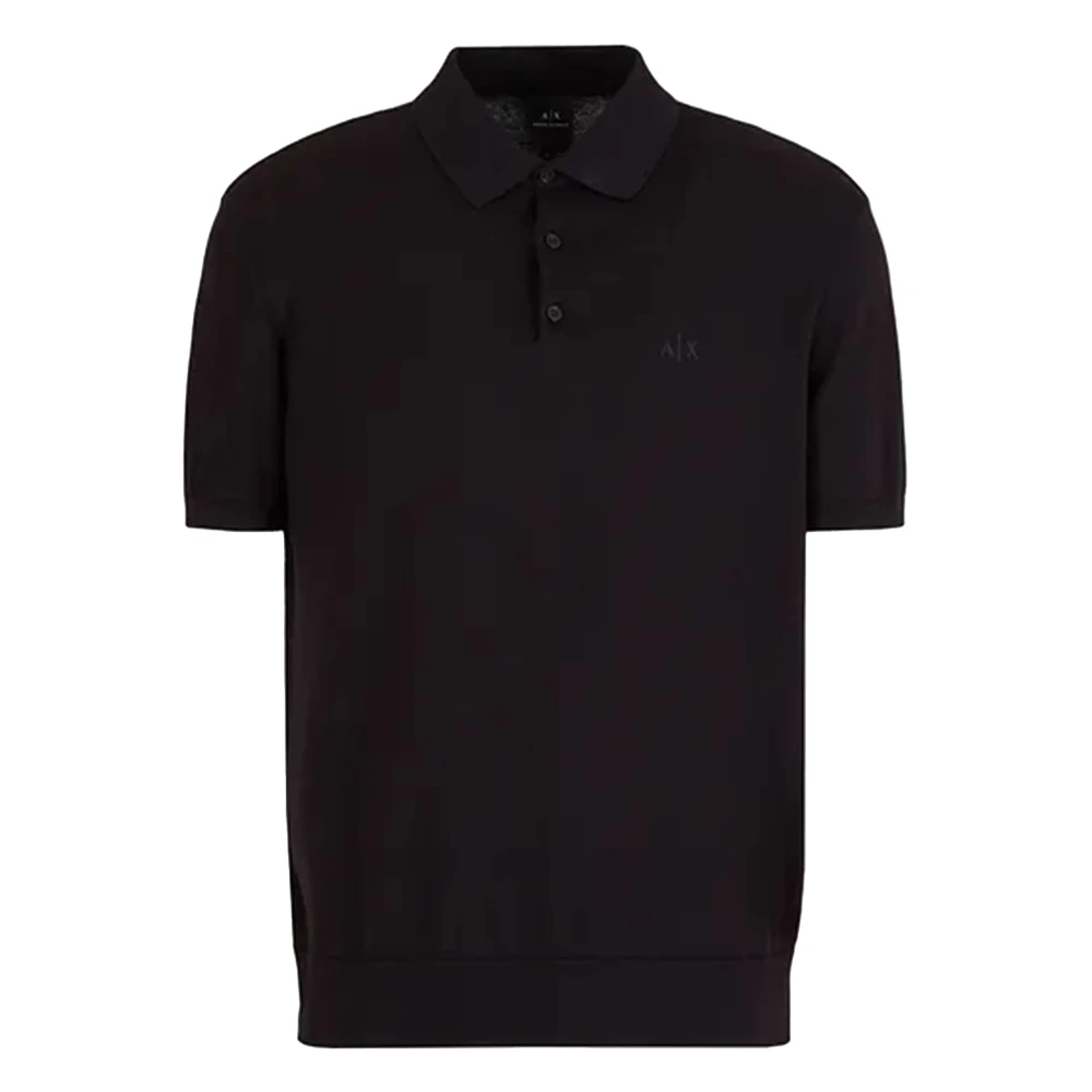 Armani Exchange Zwarte Polo Shirt Black Heren
