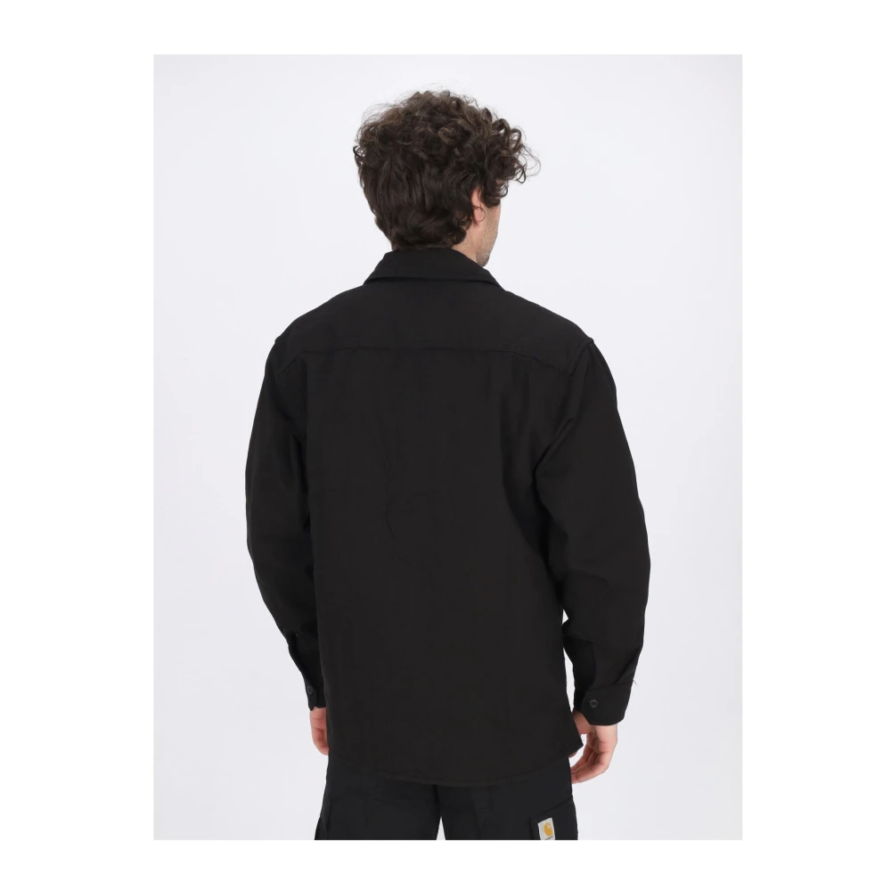 Carhartt WIP Zwarte Katoenen Overhemdjasje met Verstelbare Zoom en Manchetten Black Heren
