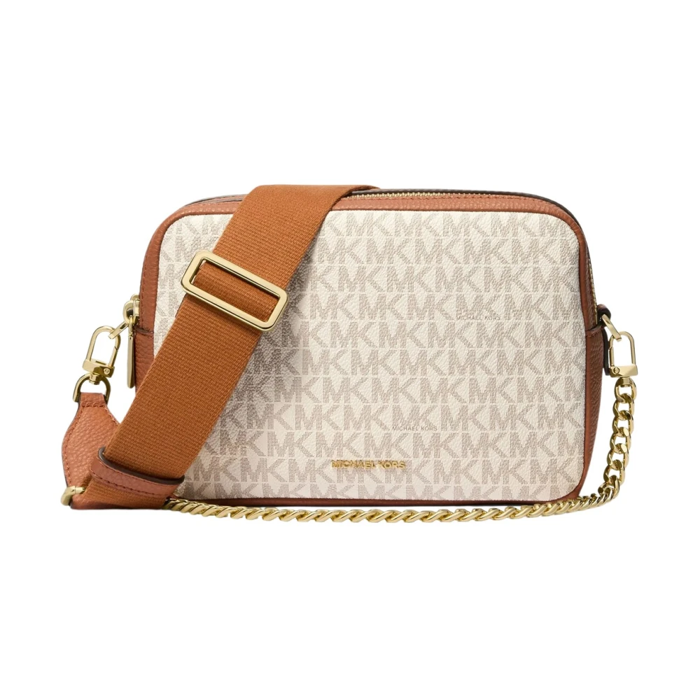Michael Kors Middelgrote Bryant Leren Schoudertas White Dames