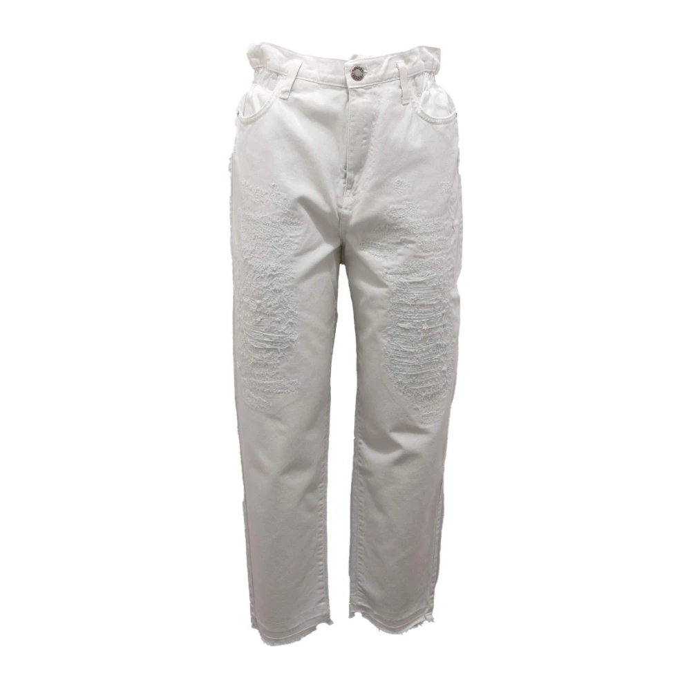 Pinko White Straight Jeans - Female - Straight Fit Jeans - W25 - Jeans