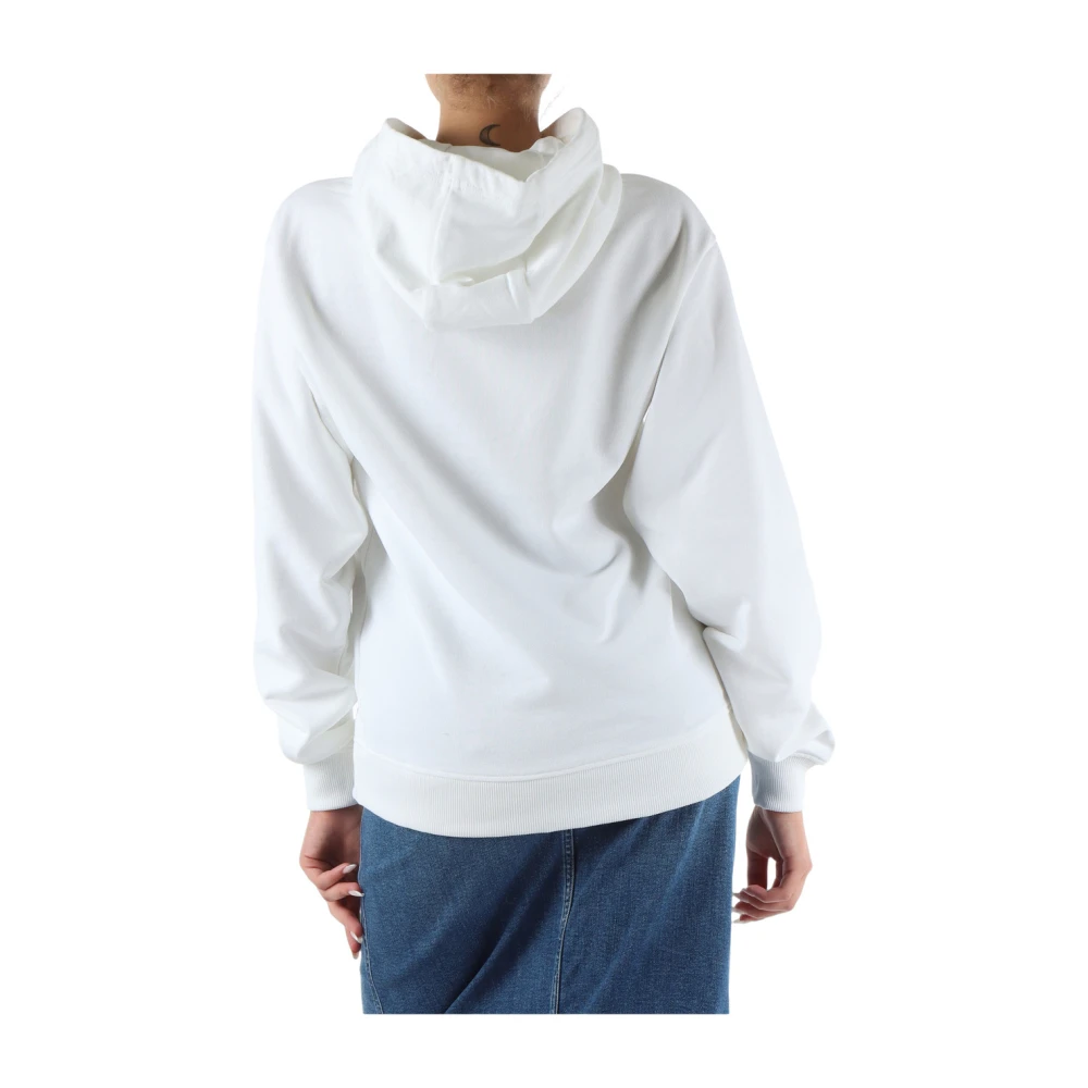 Calvin Klein Jeans Katoenen hoodie met geborduurd logo White Dames