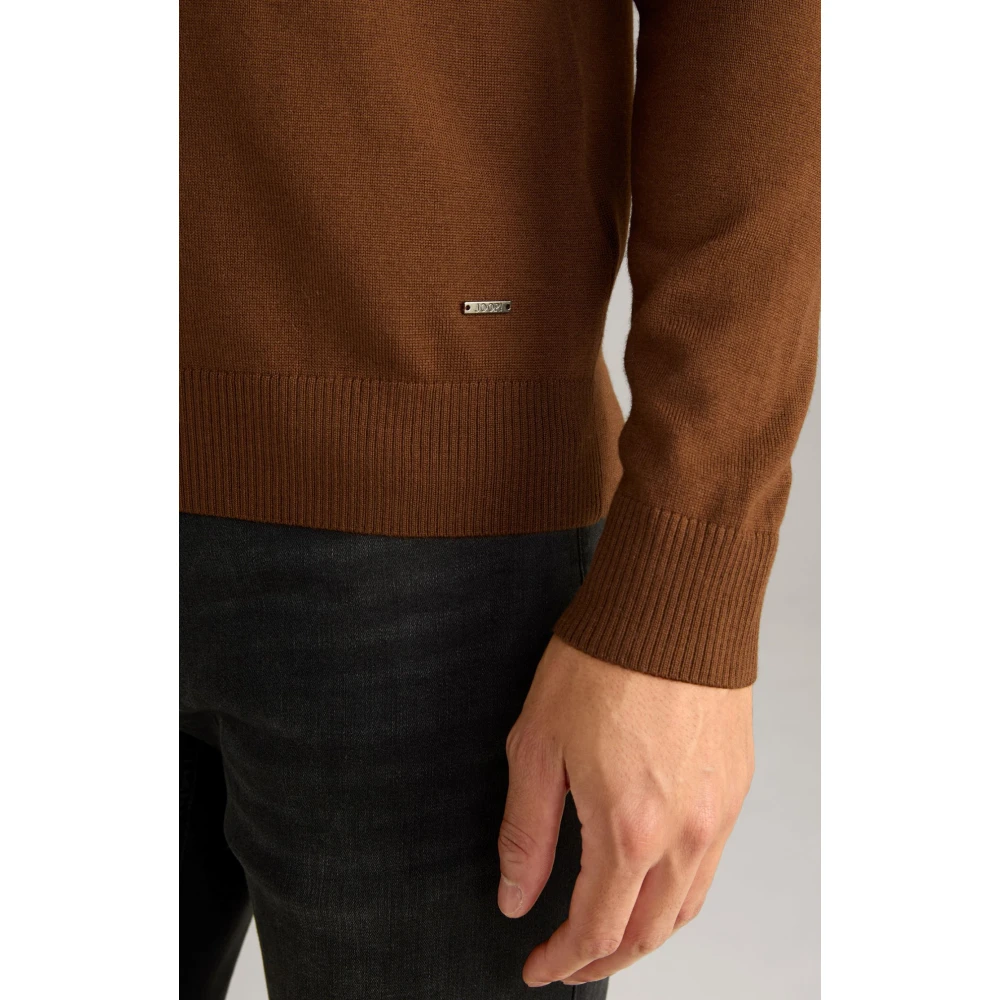 Joop! Bruine merinowollen trui met hoge kraag Brown Heren