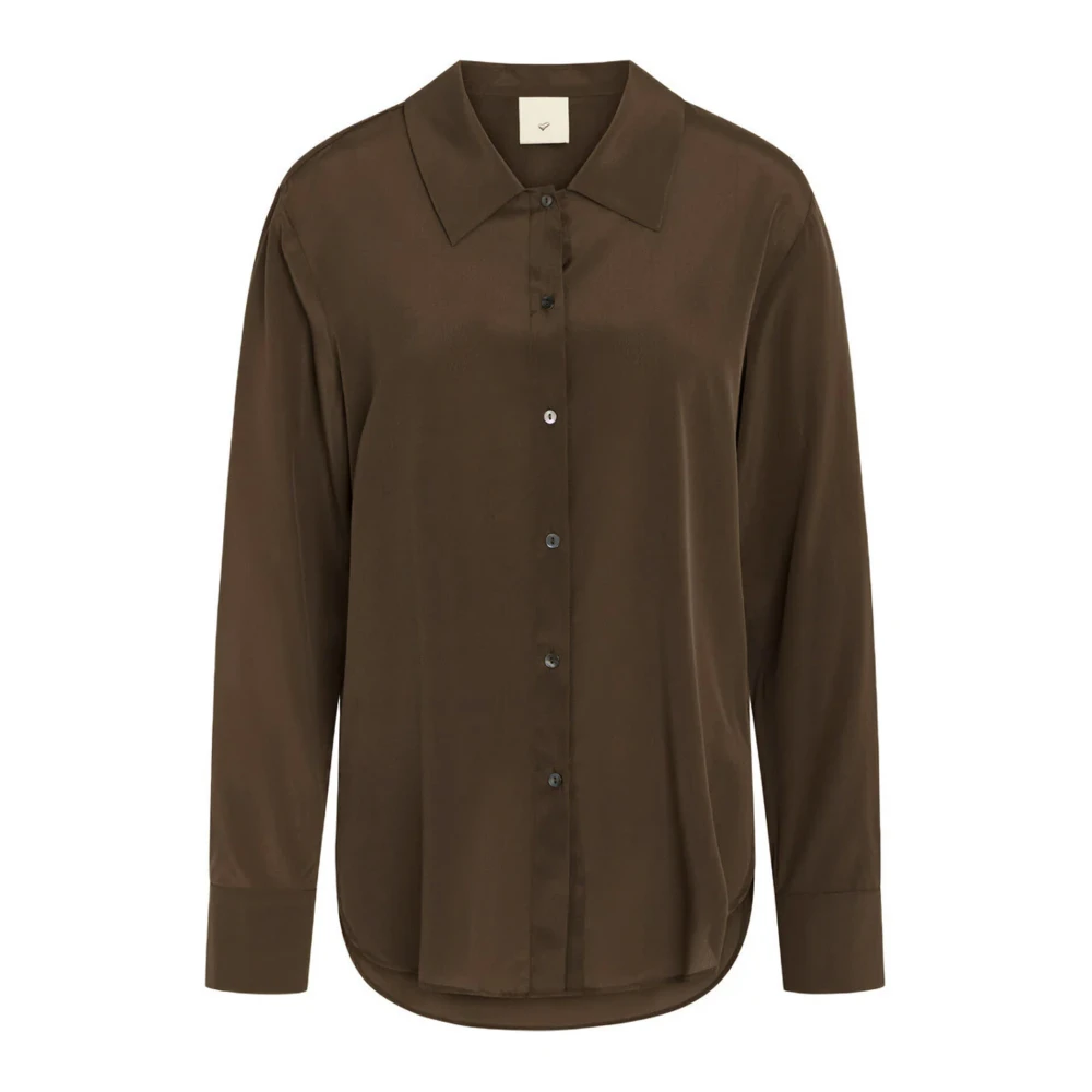 Heartmade Elegante Tijdloze Metra Shirt Brown Dames