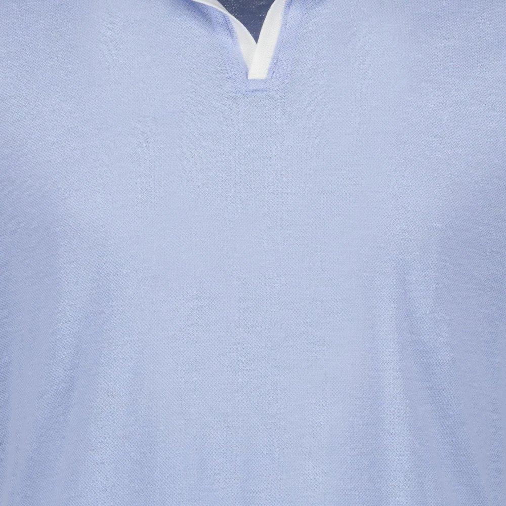 Orlebar Brown Linnen Polo Shirt met Klassieke Kraag Blue Heren