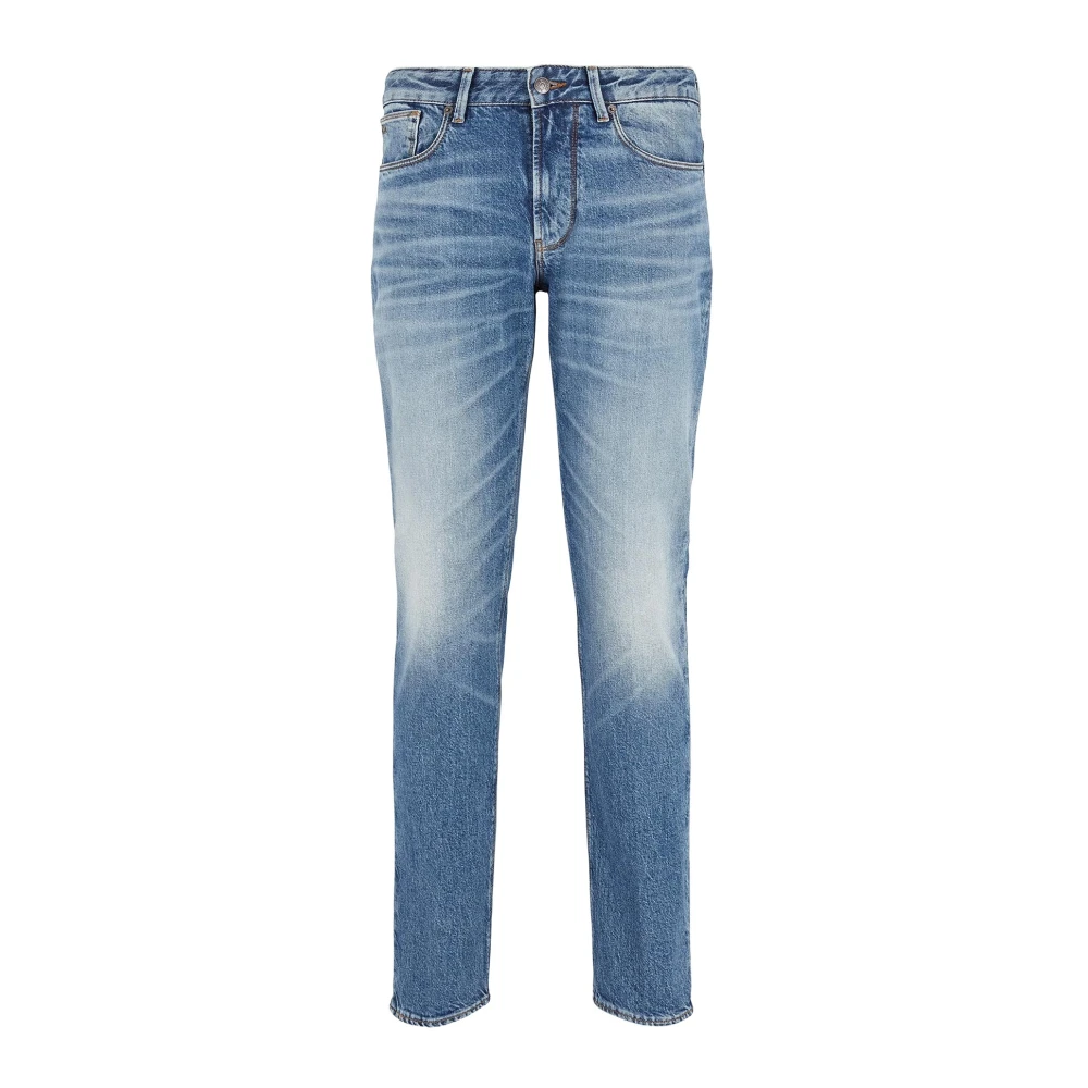 Emporio Armani Slim Fit Denim Jeans Lage Taille Blue Heren