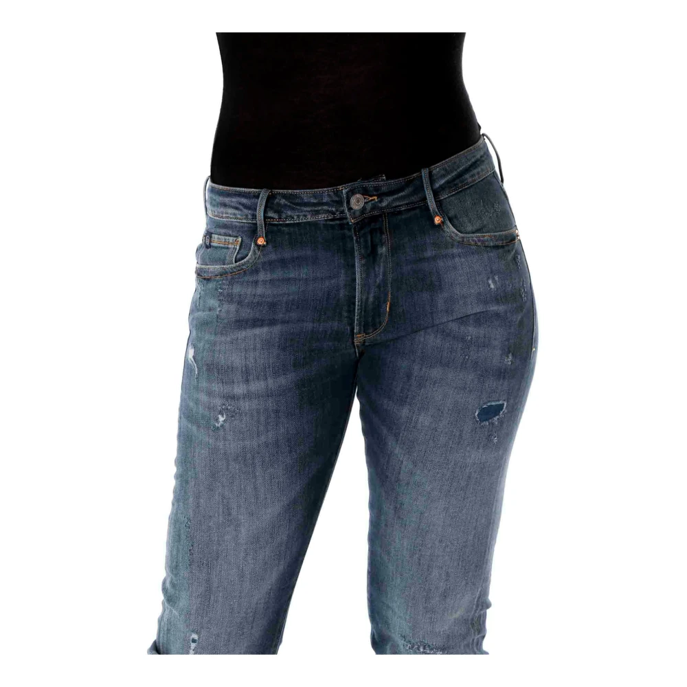 Le Temps Des Cerises Cropped Boyfriend Midwaist Jeans Blue Dames