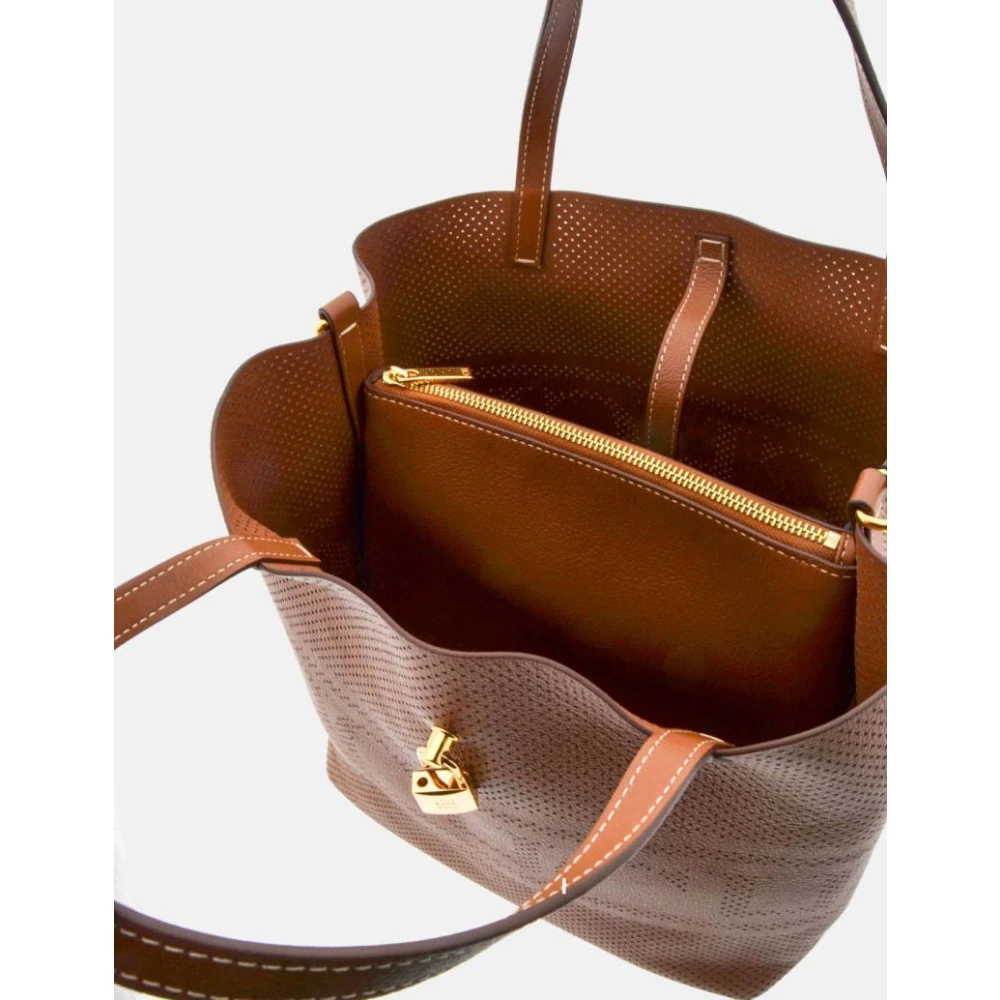 Carolina Herrera Geperforeerde Matryoshka Locked Handtas Brown Dames