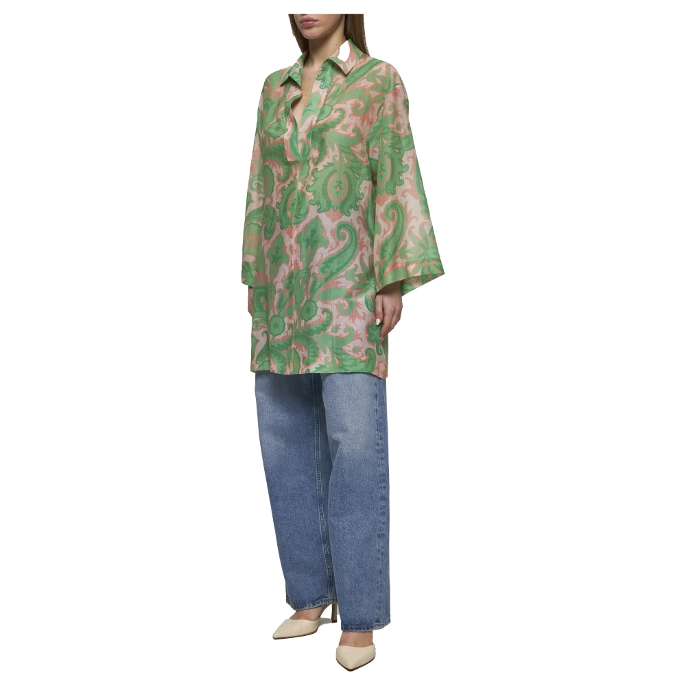 ETRO Paisley Print V-hals Shirt Multicolor Dames