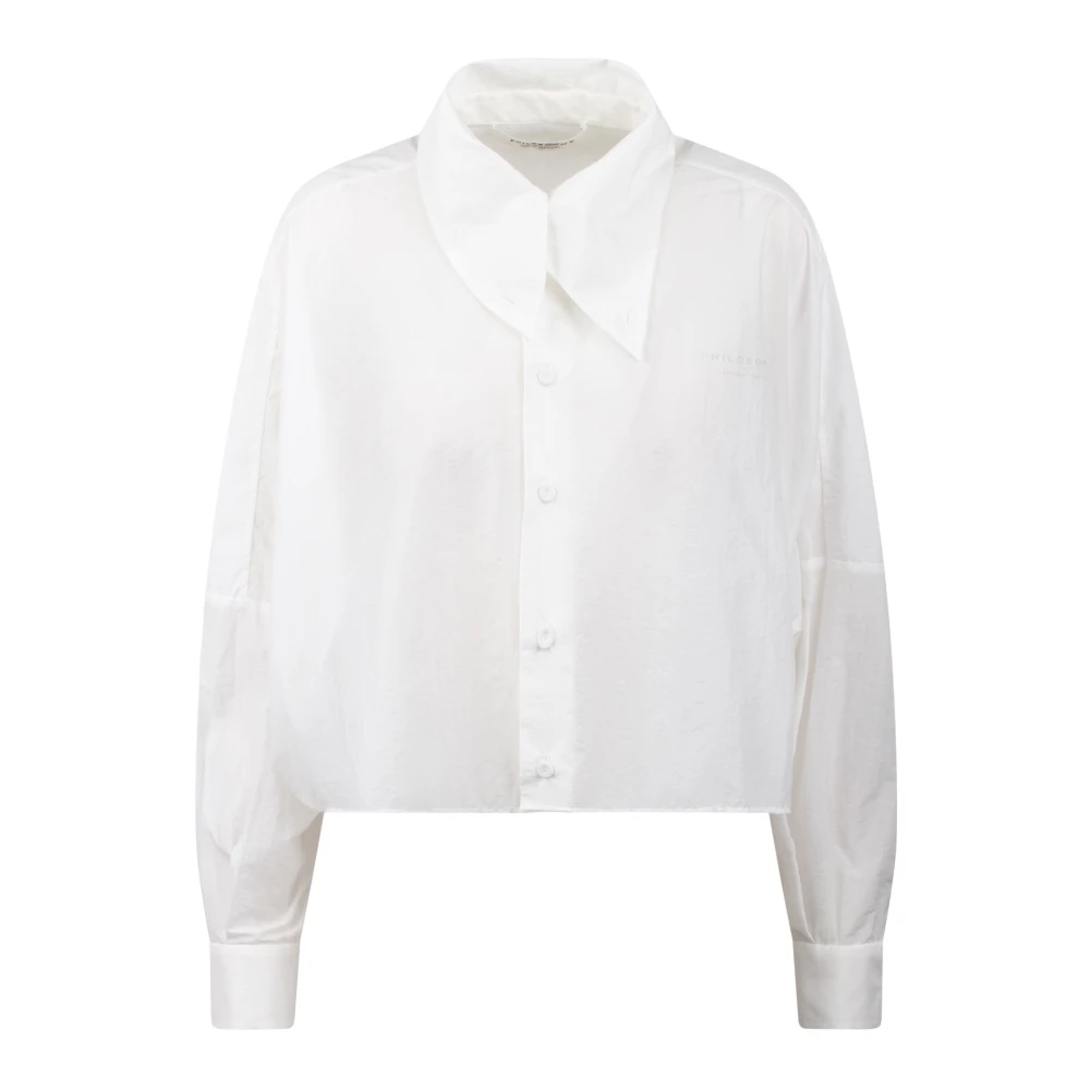 Philosophy di Lorenzo Serafini Geknipte Katoenen Shirt met Knoopdetails White Dames