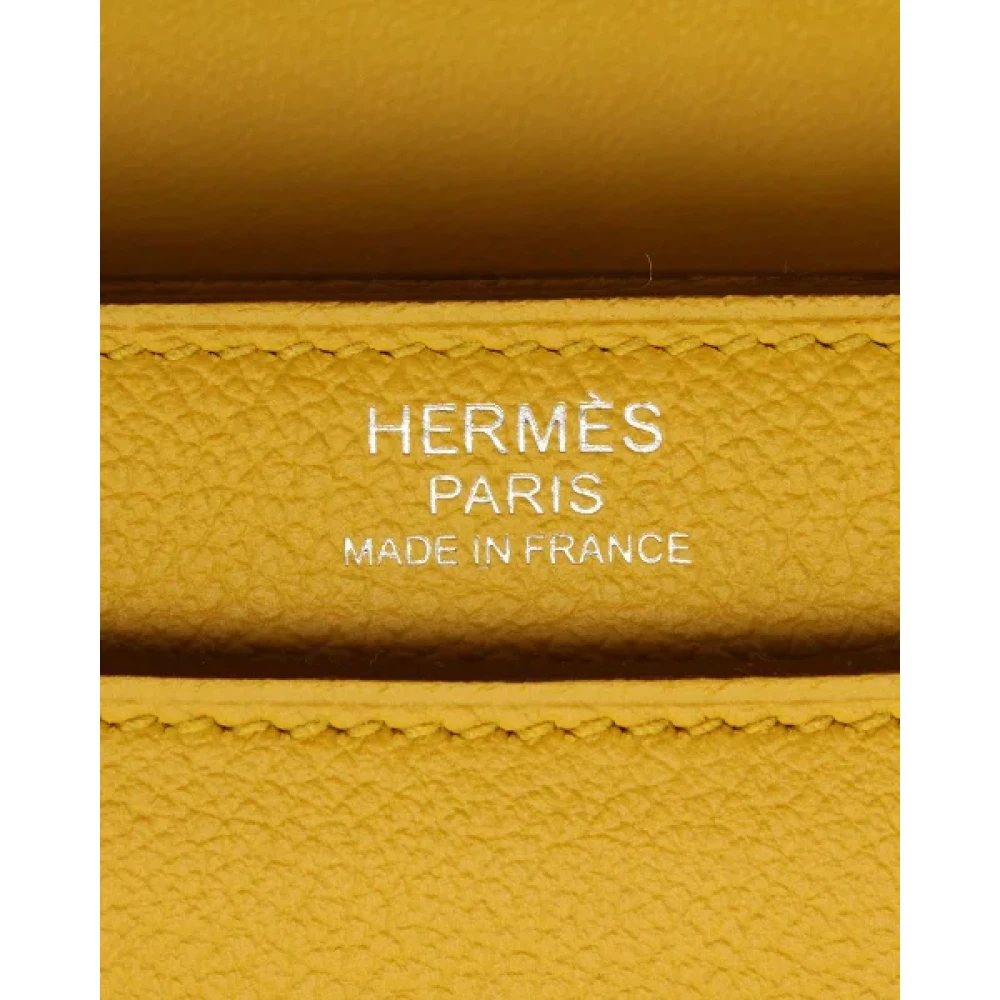 Hermès Vintage Pre-owned Leather crossbody-bags Yellow Dames