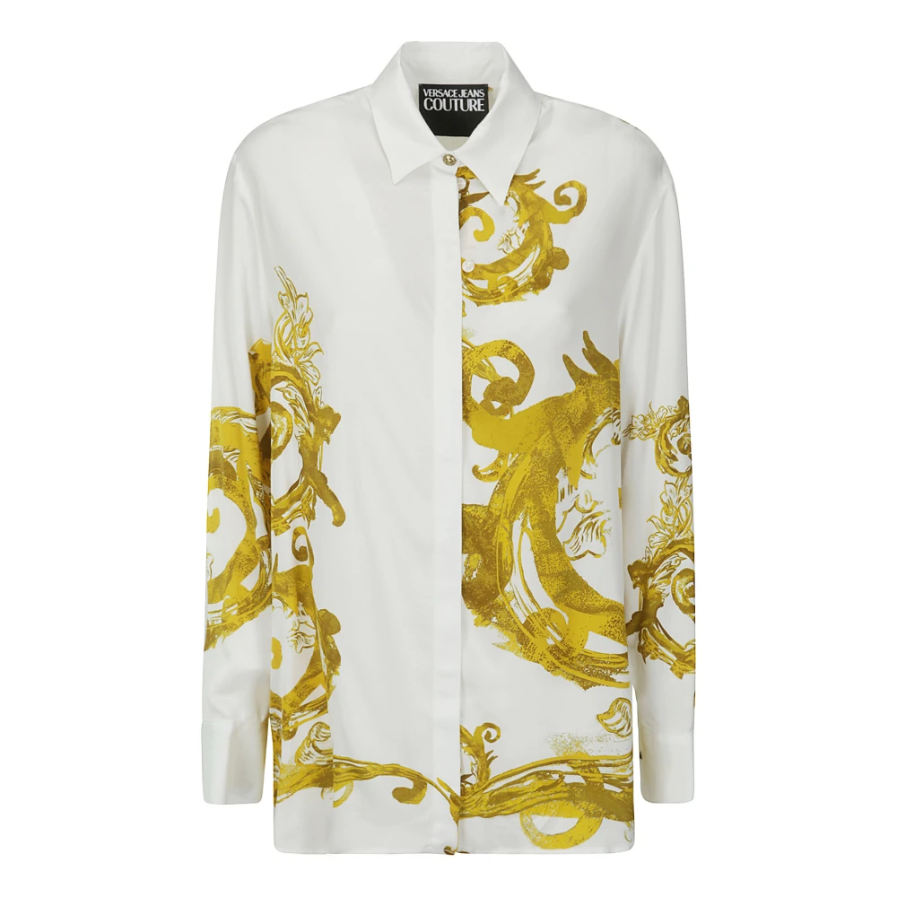 Versace Jeans Couture Geplaatste Overhemden 76Dp222 White Dames