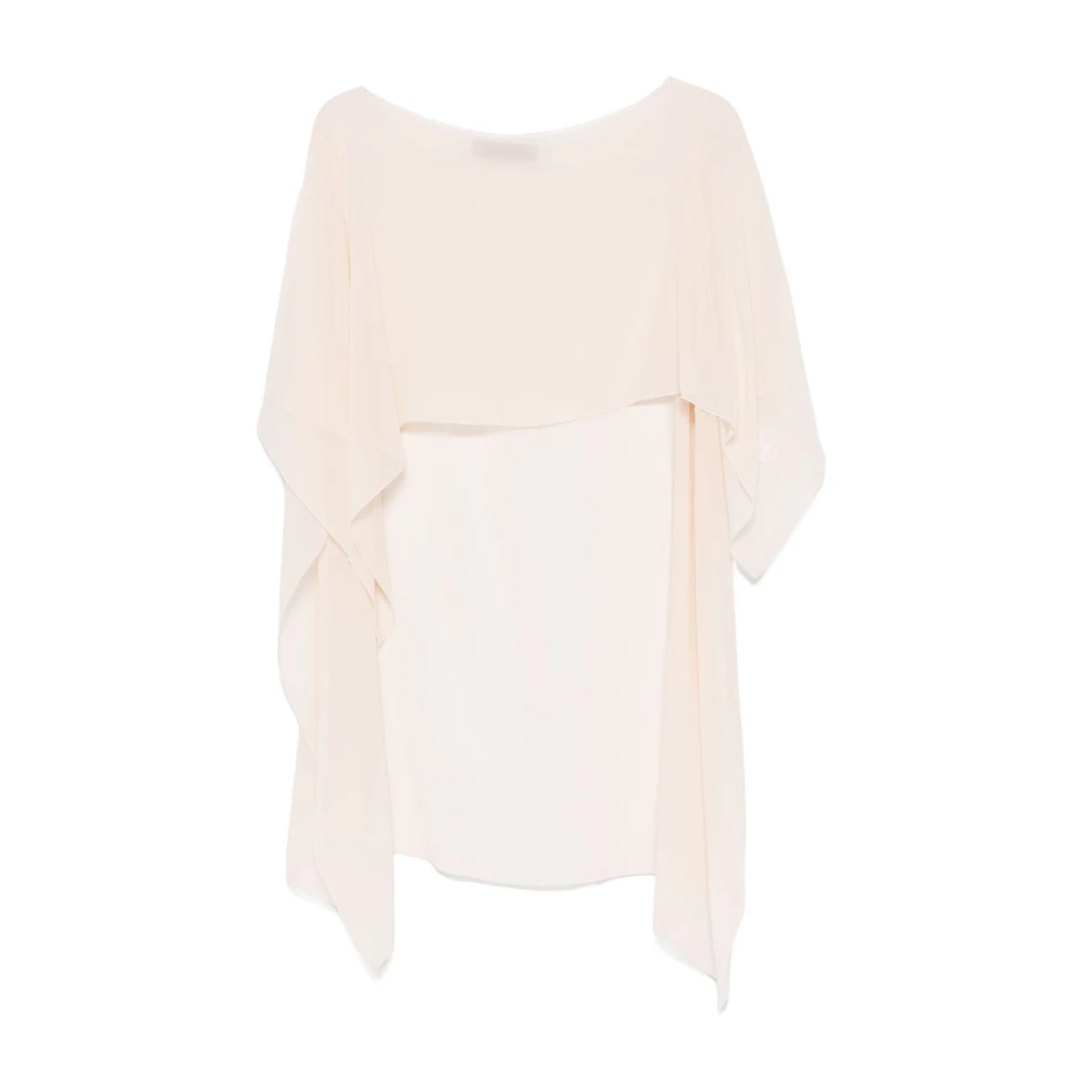 D.Exterior Asymmetrisch Wit Sjaal Cape Ontwerp Beige Dames