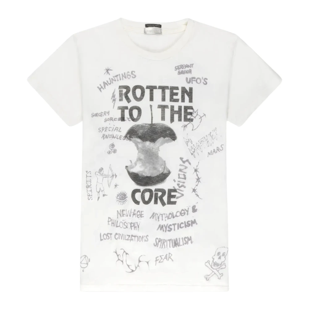 Mother Off-White Bedrukt Box T-Shirt White Dames