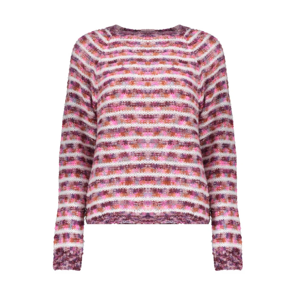 Geisha Gestreepte Pullover Sweater Pink Dames
