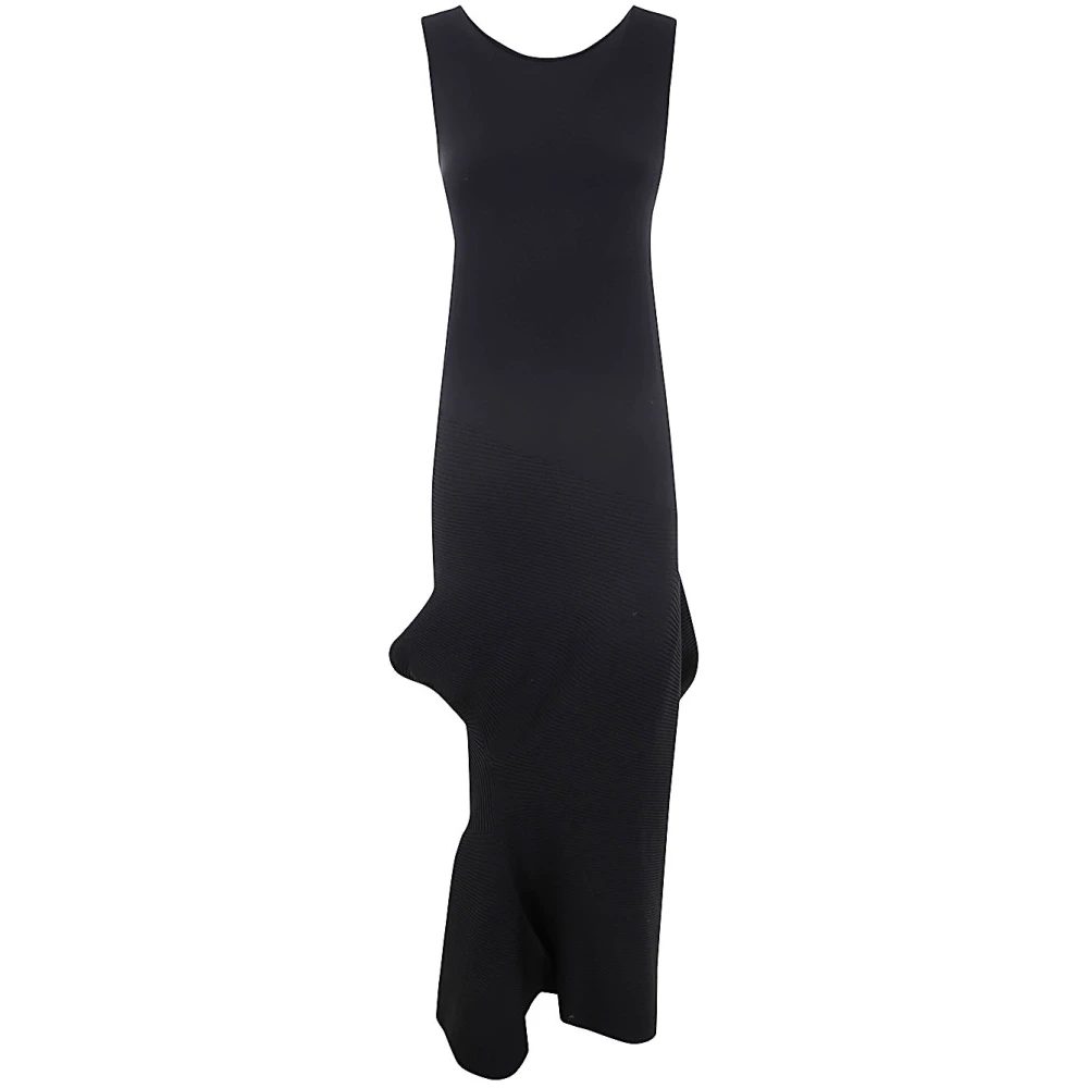 Issey Miyake Emerge Lange Jurk Zwart Black Dames