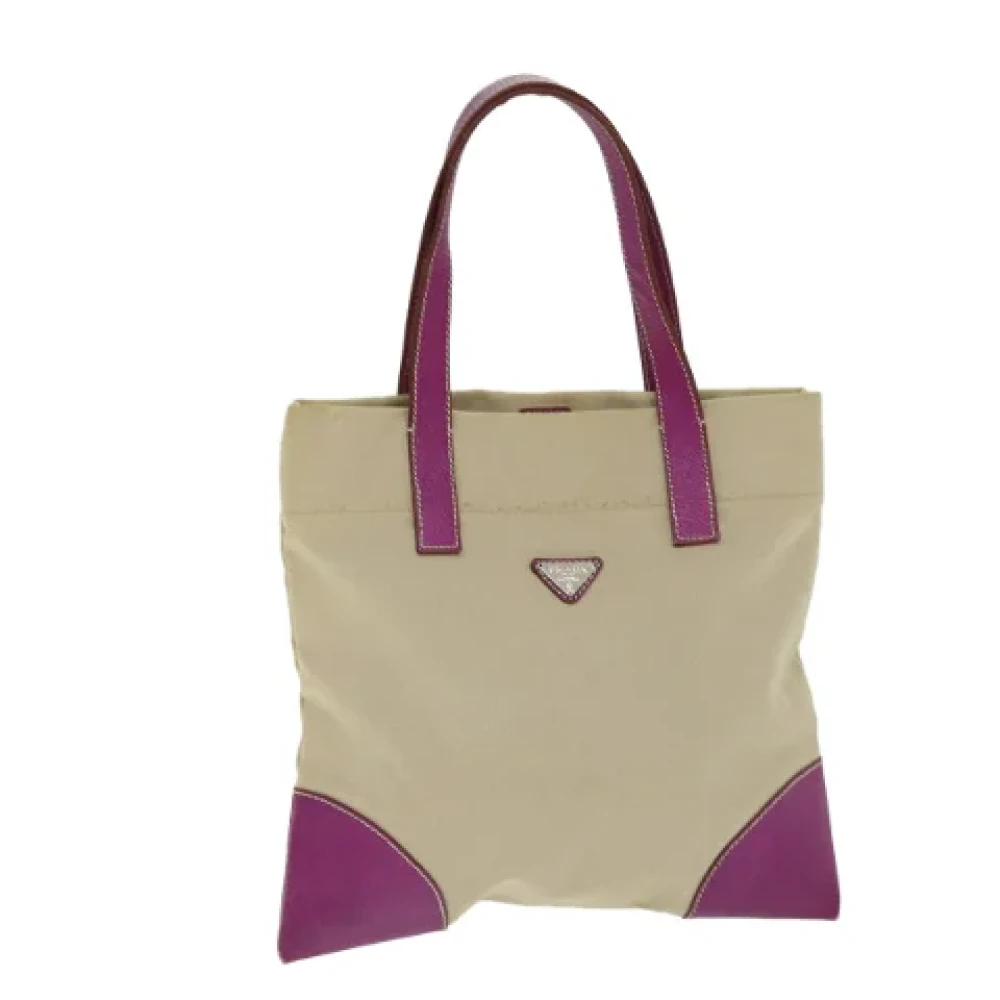 Prada Vintage Pre-owned Canvas totes Beige Dames