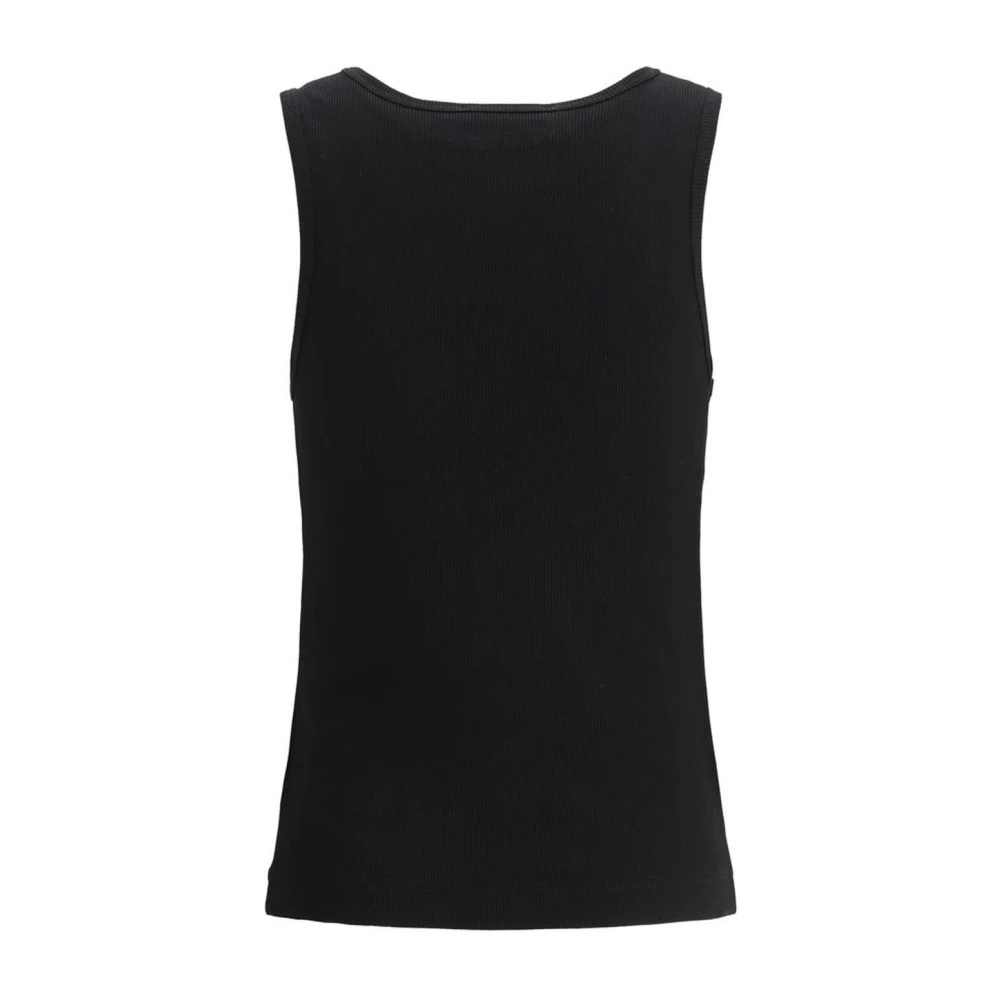 Dolce & Gabbana Geribbeld Katoenen Logoshirt Black Dames