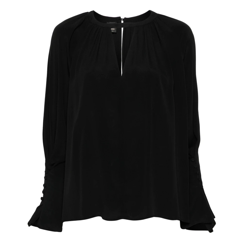 pinko Zwarte Casual Blouse met Zijde Black Dames