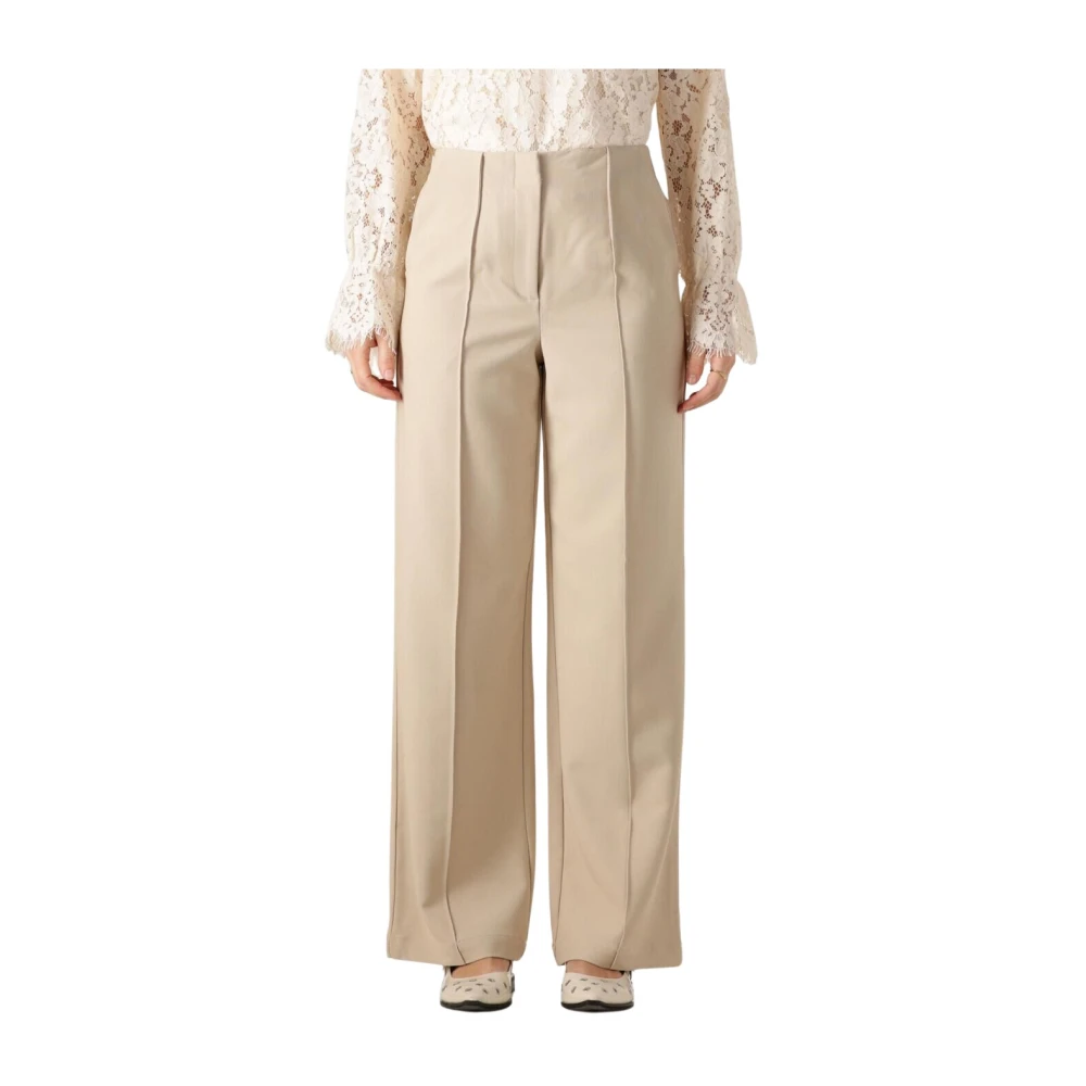 Y.A.S Beige Hoge Taille Pantalon Beige Dames