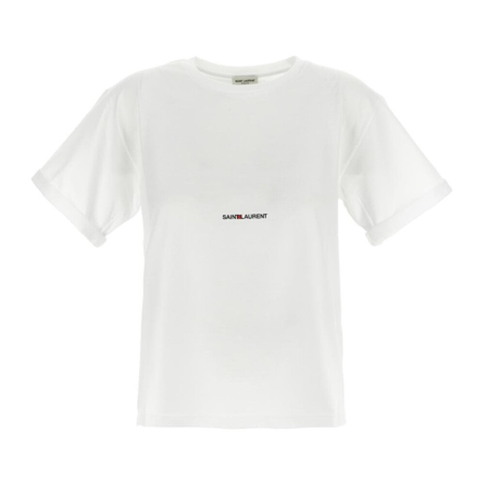 White Cotton Logo T-Shirt | Saint Laurent | Men's Fashion | Miinto