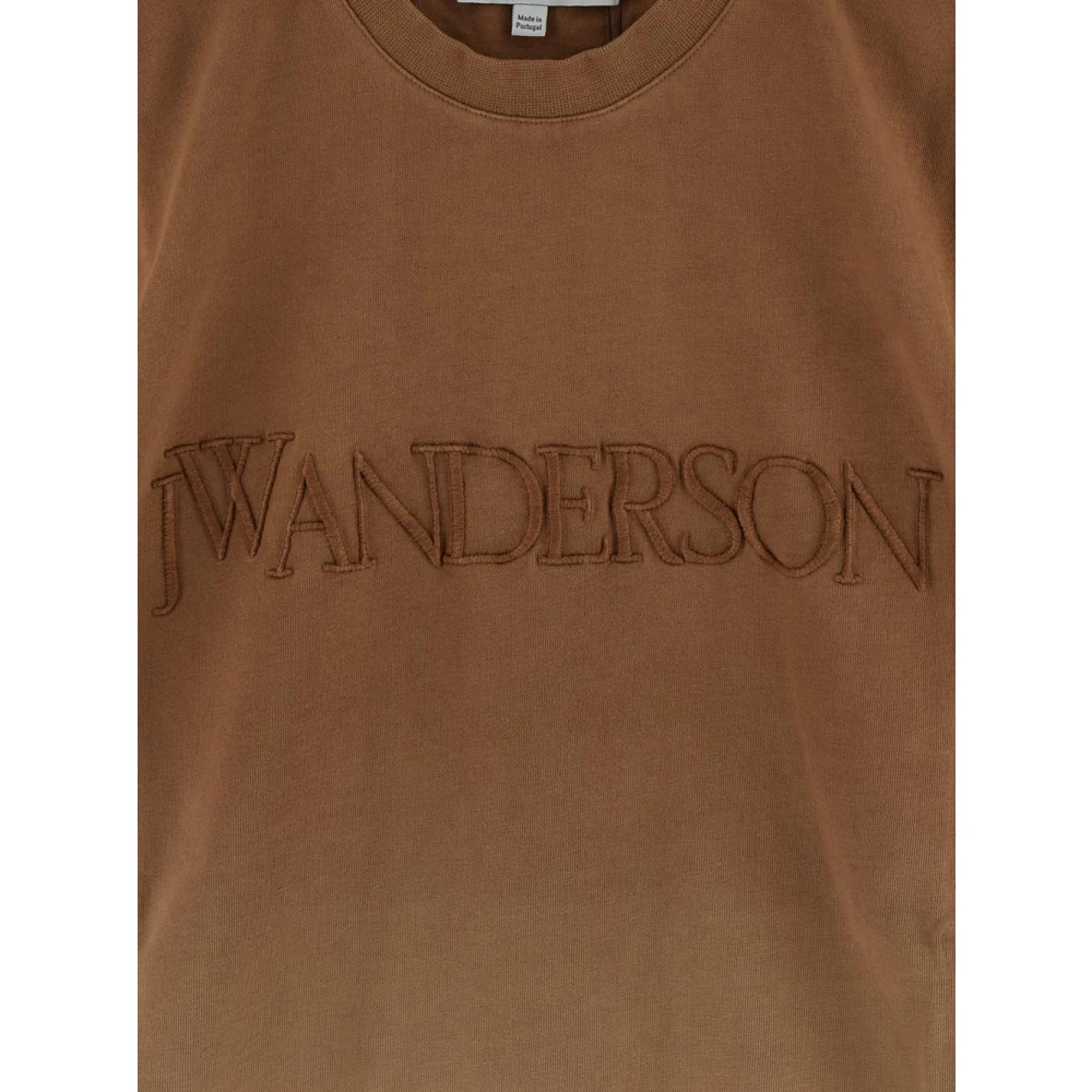JW Anderson Katoenen Logo T-Shirt Brown Dames