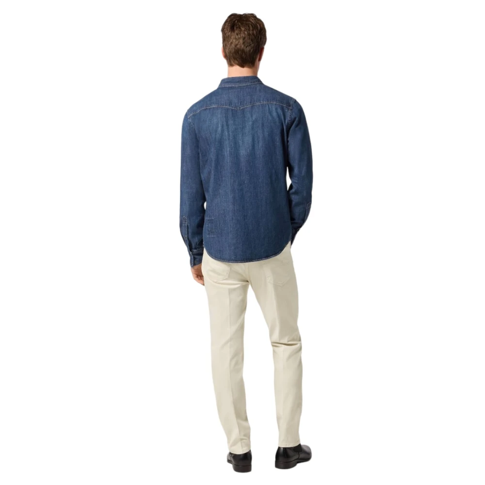 Jacob Cohën Katoenen Overhemd Blue Heren