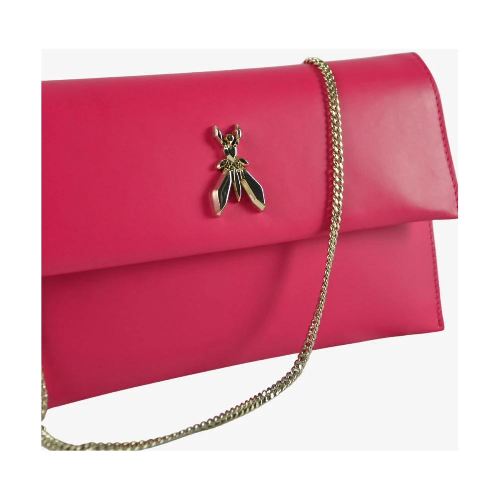 PATRIZIA PEPE Leren Fly Pochette met Kettingriem Pink Dames