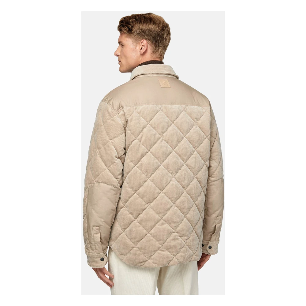 Boggi Milano Gewatteerde bomberjack van katoenen velours Beige Heren