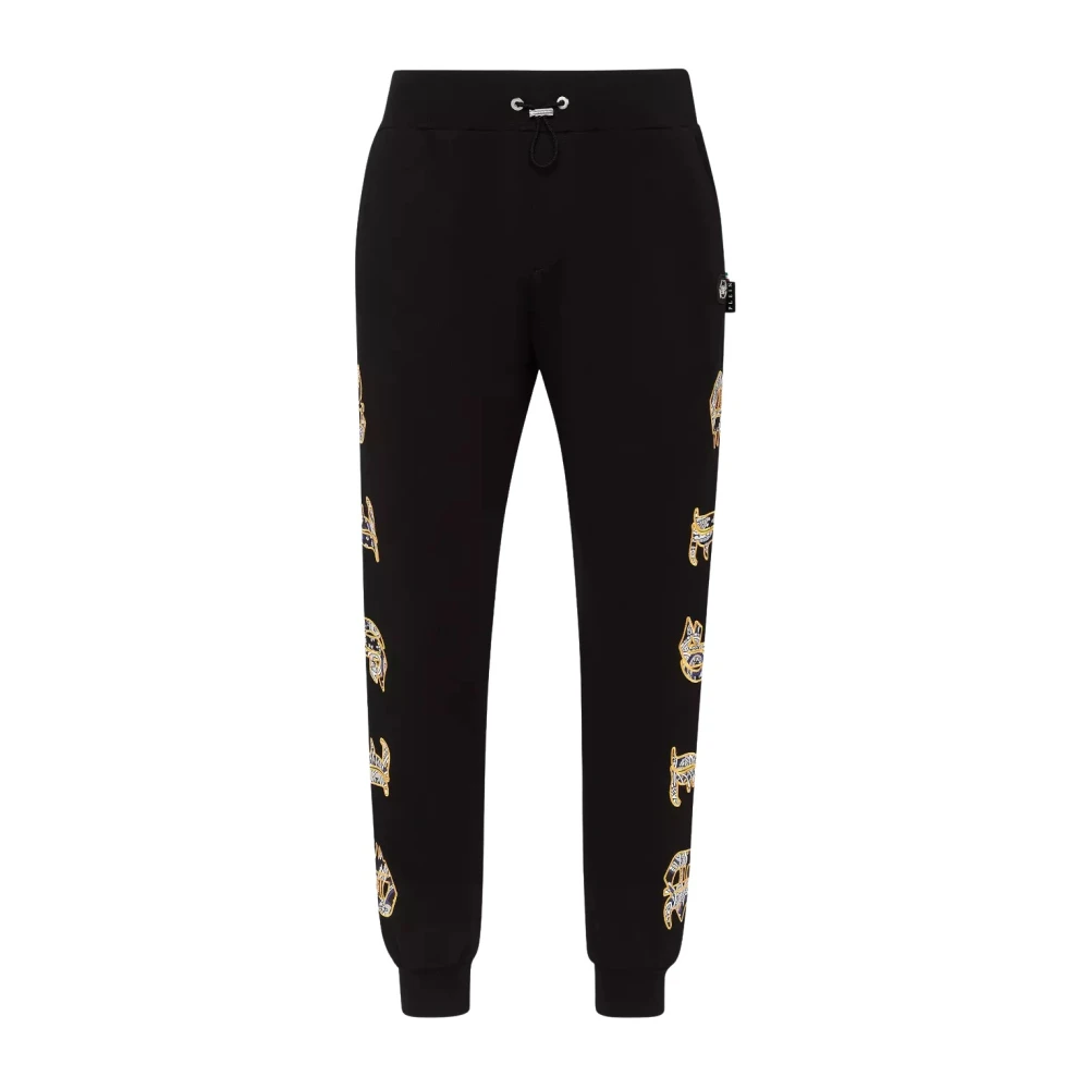 Philipp Plein Gotische Paisley Sweatpants Stijlvol Zwart Black Heren