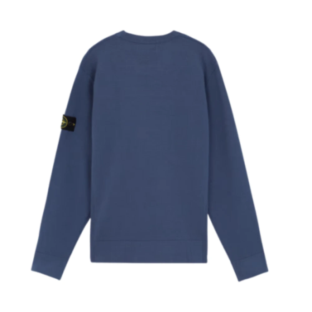 Stone Island Stretch wollen ronde hals sweatshirt Blue Heren
