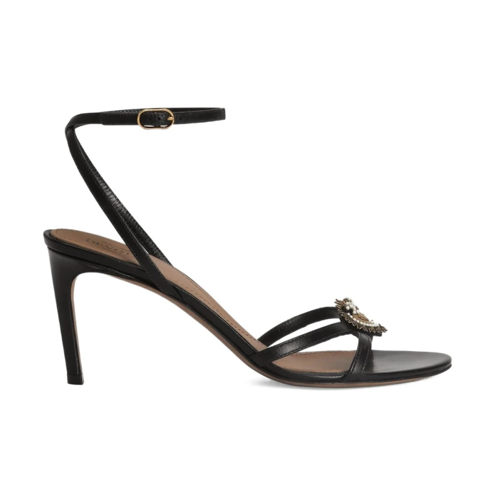 Dolce & Gabbana Women's Black Devotion Calfskin Sandals