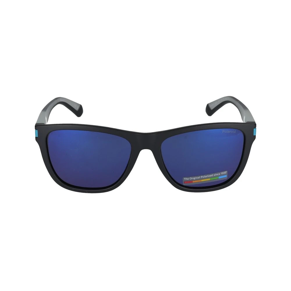 Polaroid Unisex Black Matte Blue Sunglasses - Sunglasses - 56 Mm - Accessories