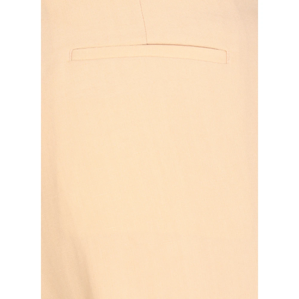Fabiana Filippi Beige Wollen Broek met Zijdetails Beige Dames
