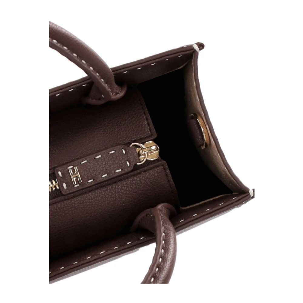 Elisabetta Franchi Cacao handtas met dubbel C-logo Brown Dames