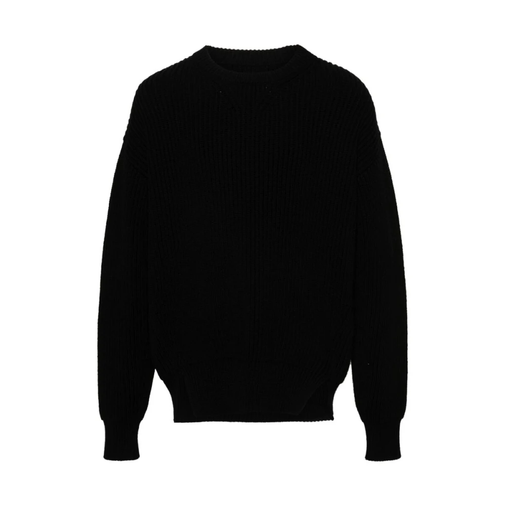 Jil Sander Zwarte Wol Chunky Gebreide Trui Black Heren