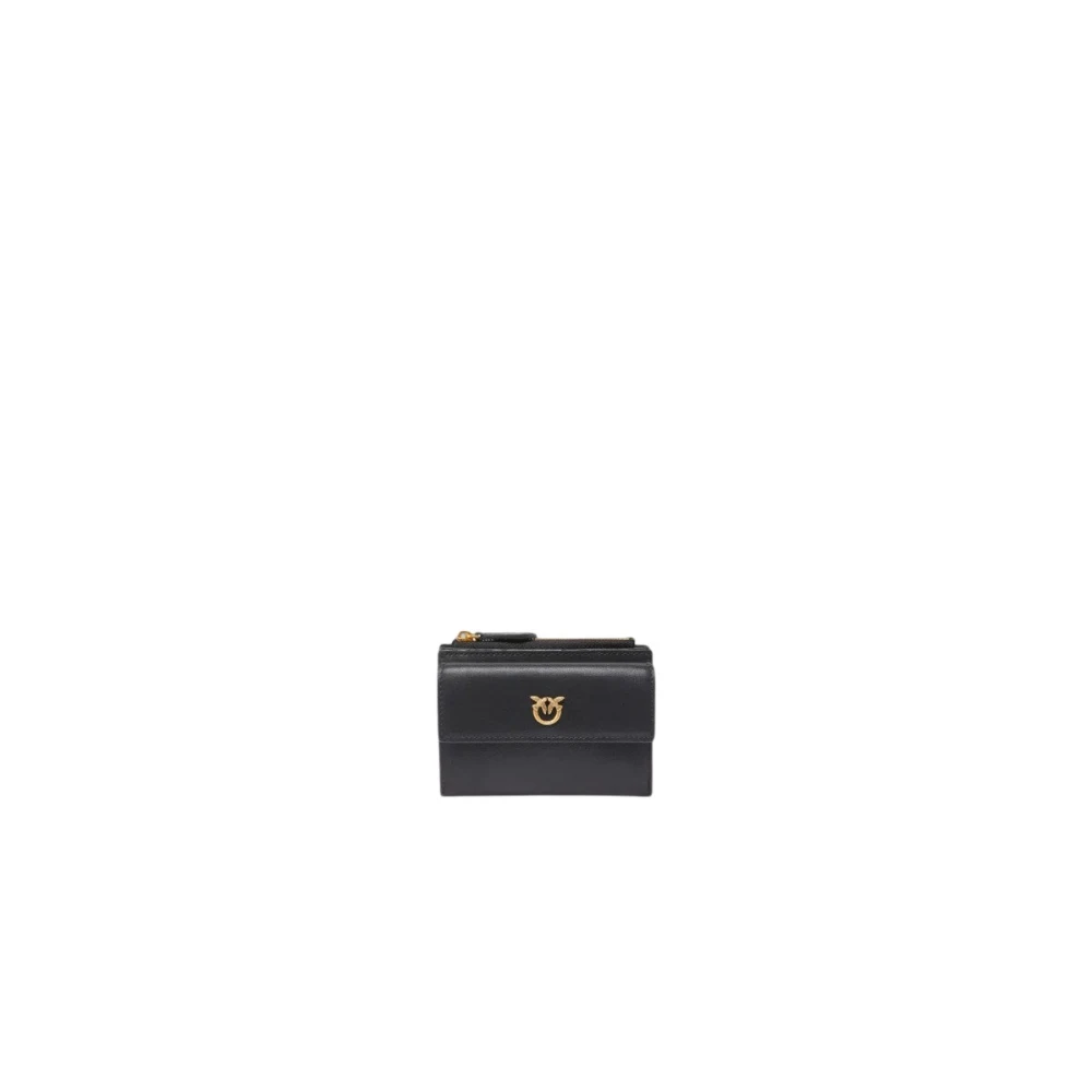 Pinko Stijlvolle Dames Portemonnees in Zwart en Goud Black Dames