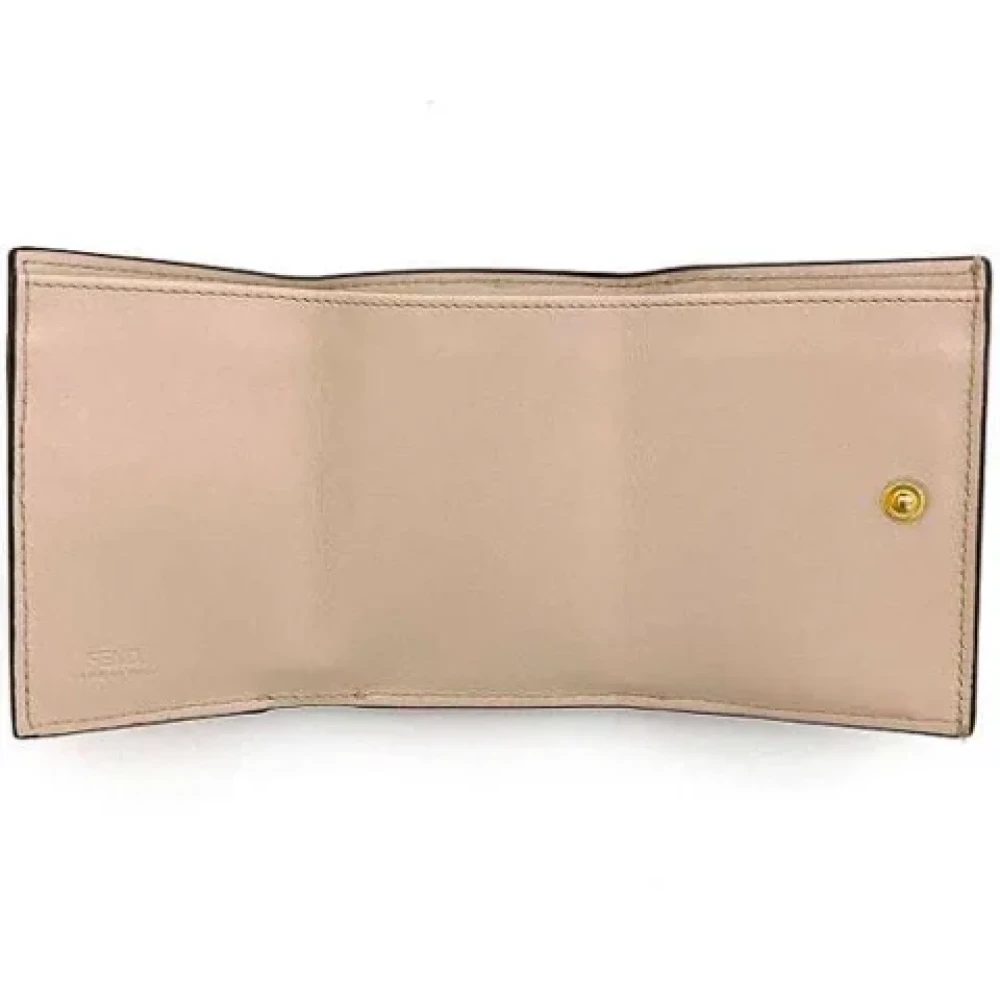 Fendi Vintage Pre-owned Leather wallets Beige Dames
