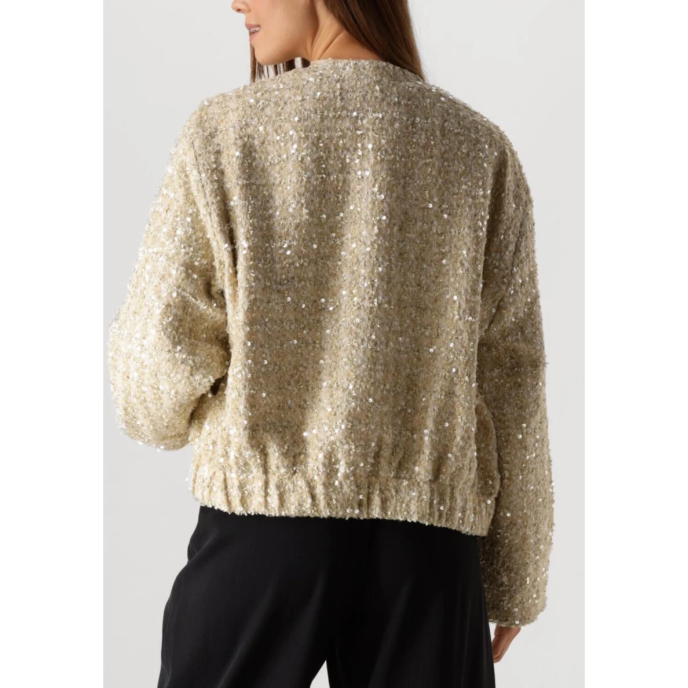 Summum Woman Beige Tweed Sequins Jas Glamour Beige Dames