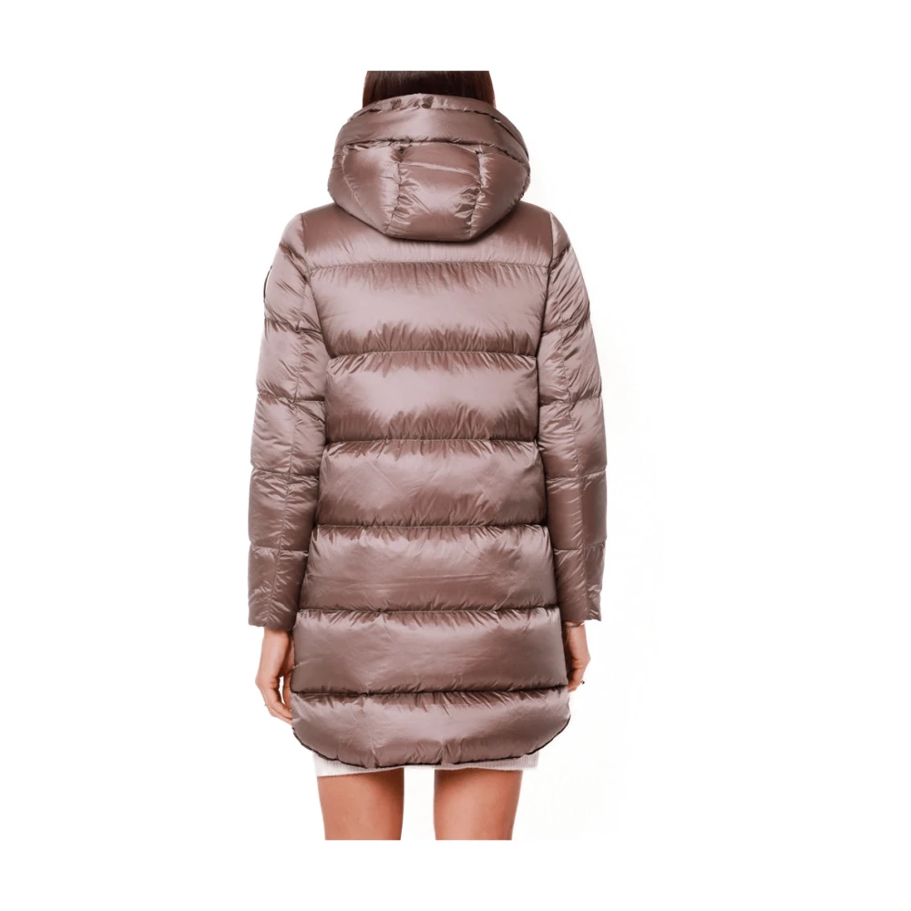BomBoogie Lange Winter Puffer Jas Brons Brown Dames