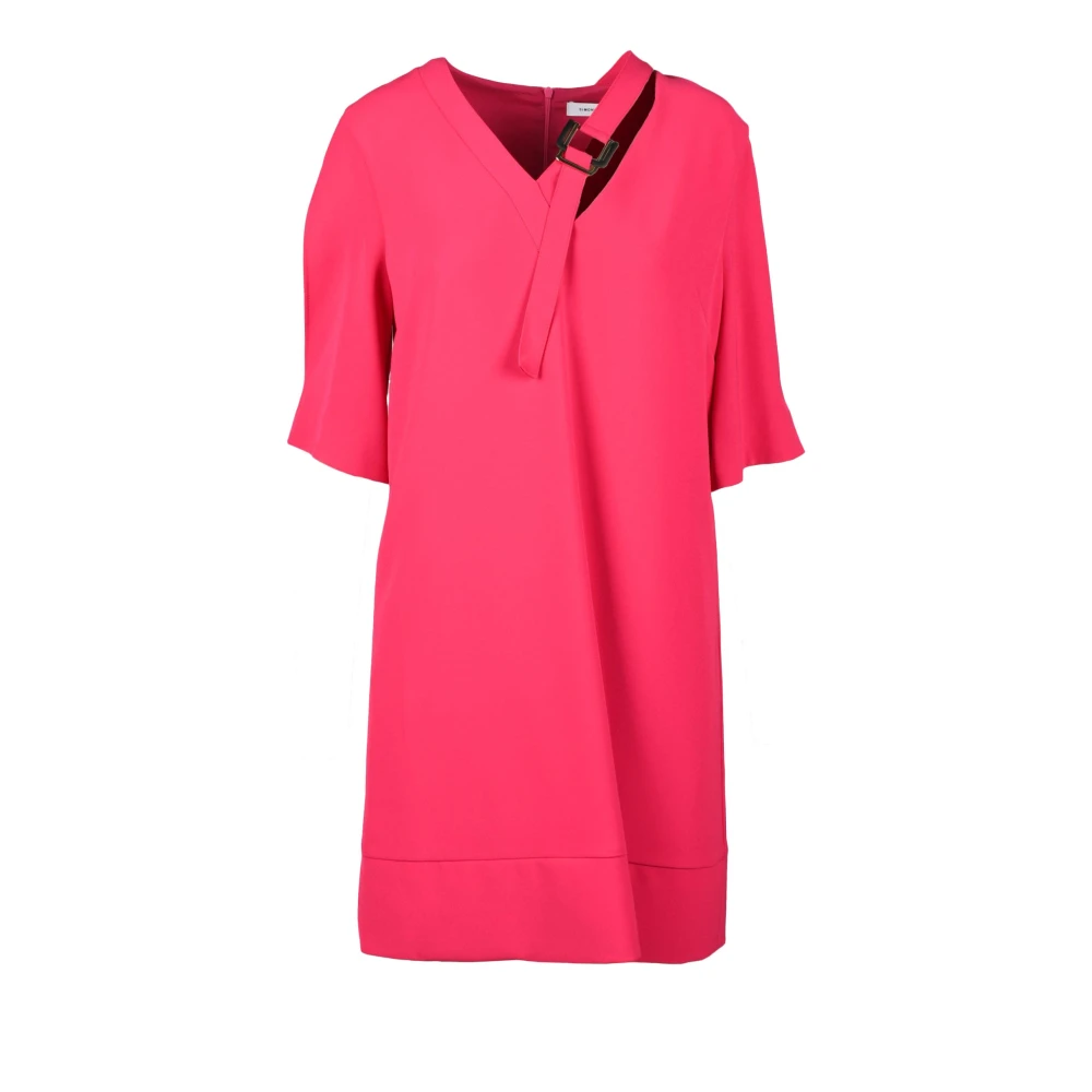 Simona Corsellini Elegante jurk in polyester-elastaanmix Black Dames