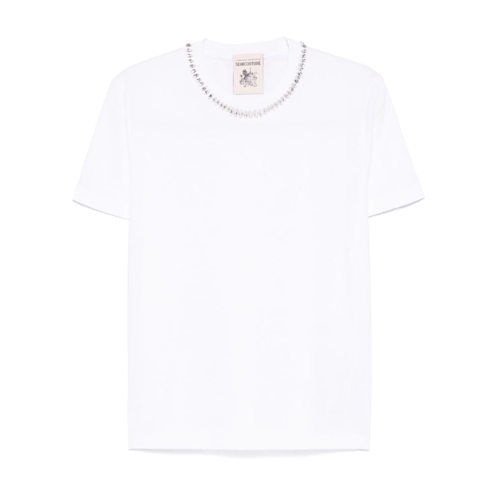 Semicouture Wit T-shirt en Polo White Dames