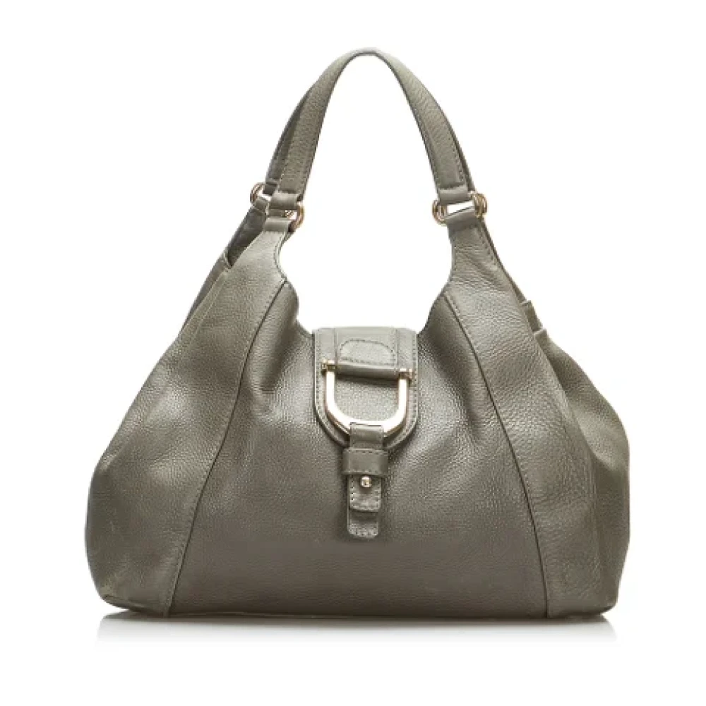 Gucci Vintage Pre-owned Leather shoulder-bags Gray Dames